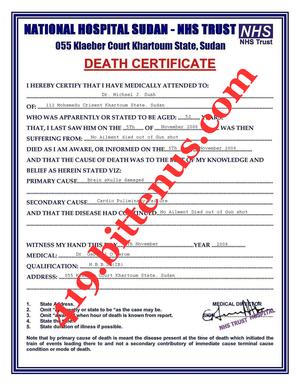 certificado de morte de meu pai